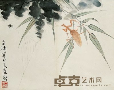 王雪涛 草虫 镜心 20×26cm