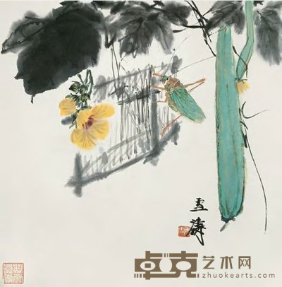 王雪涛 丝瓜 镜心 34×34cm