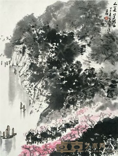 亚明 1977年作 春江图 镜心 45×34cm
