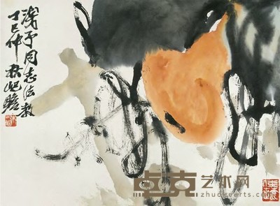 朱屺瞻 1977年作 葫芦 镜心 34×45cm