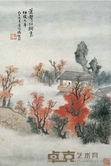 冯超然 1929年作 箫声红树里 镜心 34×22.5cm