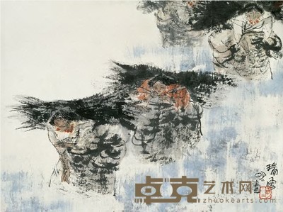 王明明 瑞雪图 镜心 33×44cm
