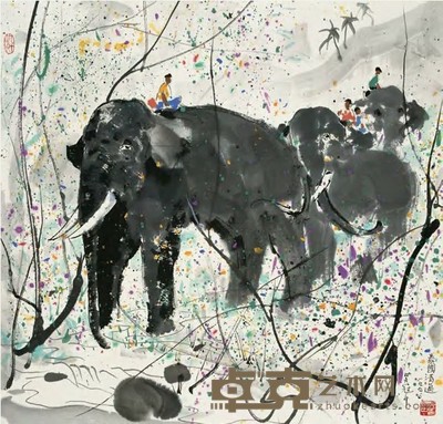 吴冠中 1990年作 泰国清迈 镜心 68×71cm