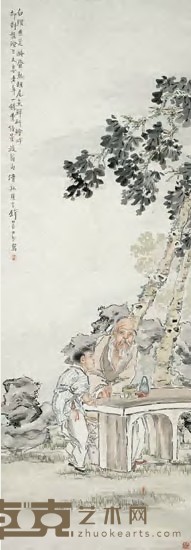 钱慧安 陆游诗意图 立轴 113×39cm