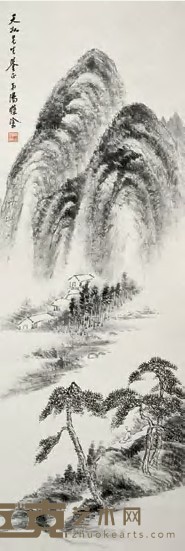 汤涤 坐看云起 立轴 99×33cm