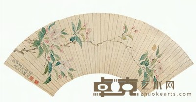 恽冰 仿黄居寀花卉 扇面 16×49cm