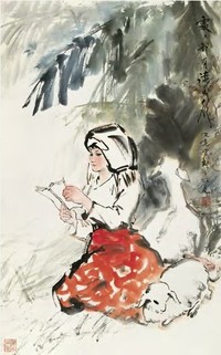杨之光 处处都有读书声 立轴
