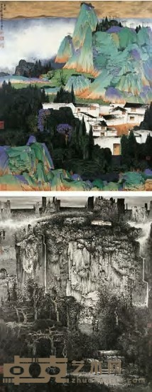 薛亮 2004年作 春望 苍古（两帧） 镜心 49×39cm×2