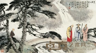 萧和 2004年作 虎溪三笑 镜心 51×91cm
