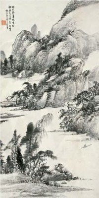 肖俊贤 辛末（1931年）作 山水 立轴