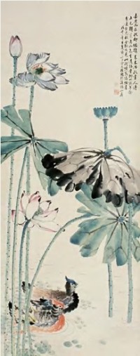 韩炎 戊午（1798年）作 花鸟 立轴