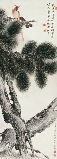 金城 周肇祥 己酉（1909年）作 花鸟 立轴