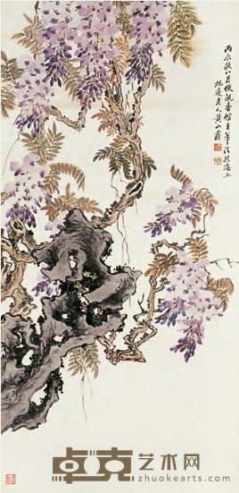 黄山寿 花卉 立轴 139×68cm