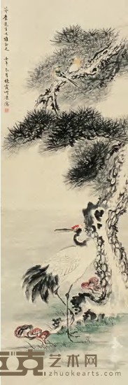 周炼霞 壬午（1942）年作 花鸟 立轴 135×44cm