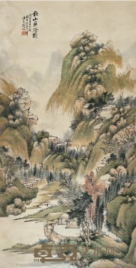 张琮 丙寅（1926年）作 秋山无际 立轴 100×50cm