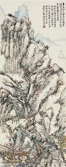 姚华 乙丑（1925年）作 山水 立轴 99×40cm