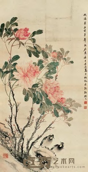 马家桐 花鸟 立轴 98×50cm