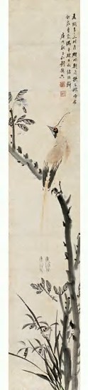 刘德六 庚戌（1850年）作 花鸟 立轴