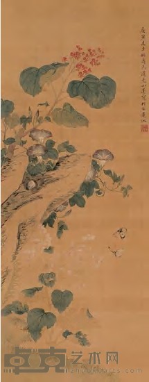 张槃 草虫花卉 立轴 103×40cm
