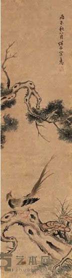司马钟 丙辰（1856年）作 百寿图 立轴 115×32cm