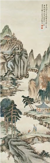 彭旸 庚午（1930年）作 山水 立轴