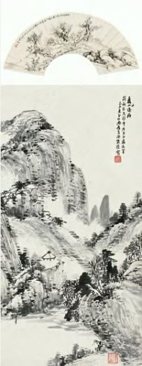 肖俊贤 己末（1919年）作 山水 立轴