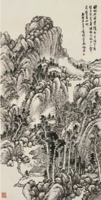 吴待秋 丙戌（1946年）作 山水 立轴