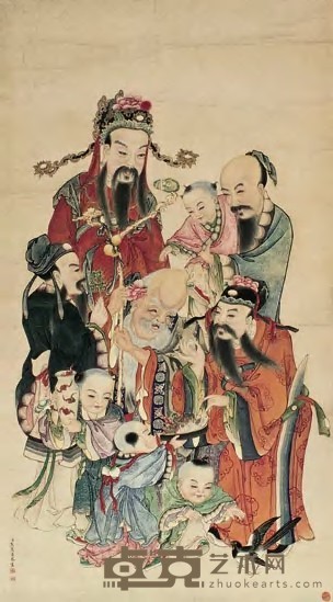 焦秉贞(款) 人物 立轴 116×62cm