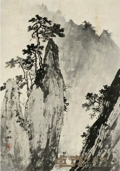 陈少梅 山水 立轴 36×25cm