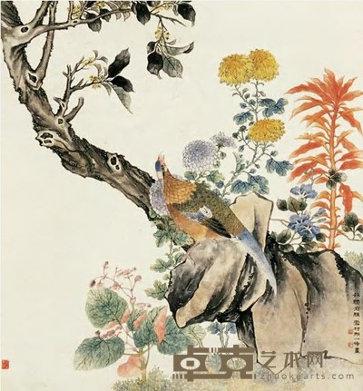 邢一峰 花鸟 立轴 72×67cm