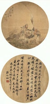 沈心海 癸巳（1893年）作 人物圆光 镜心