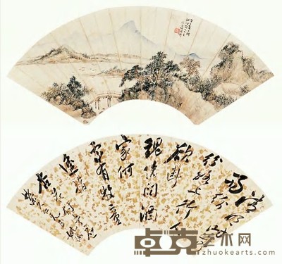 胡佩衡 山水 书法 立轴 51×18cm