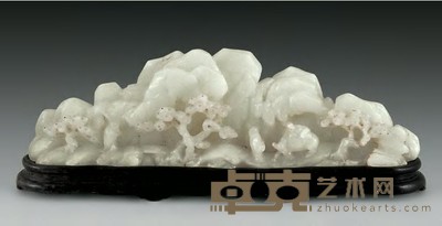 清 白玉人物山子 长21cm