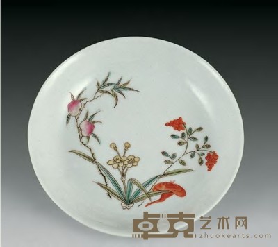 民国 粉彩花卉纹盘 直径13.7cm