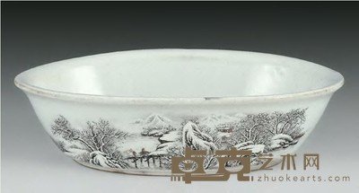 墨彩雪景水仙盆 直径26cm