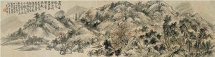 蒲华 林间清泉 镜心