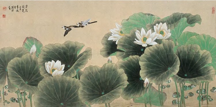 喻继高 香清溢远 镜心130×64cm