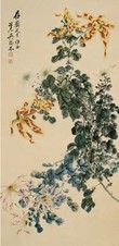 吴笠仙 菊花 立轴