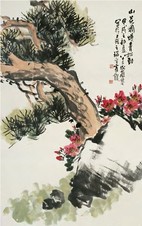 曹简楼 山花烂漫 镜心