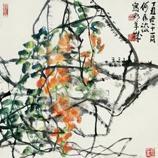 何水法 花卉 镜心