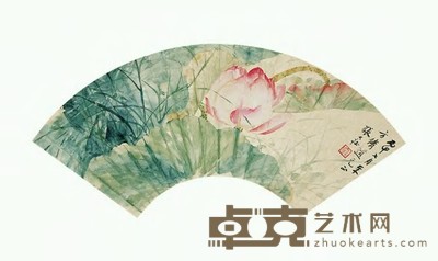 张大壮 1956年作 幽香 扇面 18×52cm