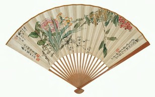 陆恢 黄山寿 任预 1903年作 花卉 成扇