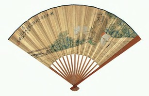 舒浩 湖上骑驴 成扇