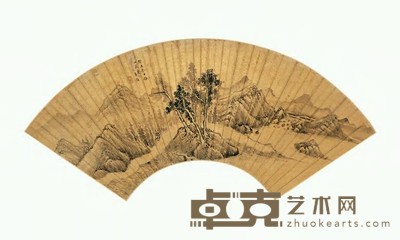 郑谦 北苑遗风 扇面 19.5×56cm