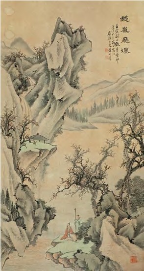 黄山寿 1902年作 秋岚飞瀑图 立轴
