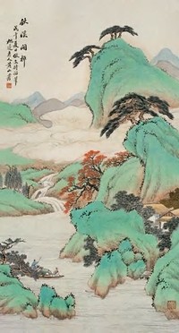 黄山寿 1918年作 秋溪闲棹图 立轴