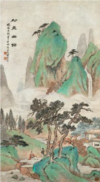 黄山寿 松泉幽馆图 立轴