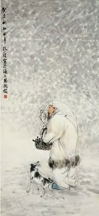 孔小瑜 1943年作 风雪夜归图 立轴