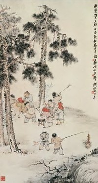 钱松嵒 岁朝图 立轴