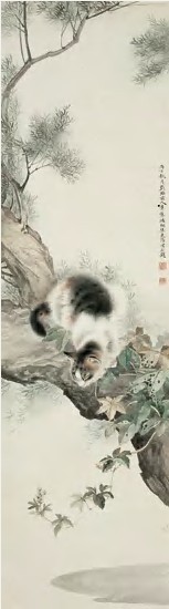 陈东阳 1996年作 猫戏图 立轴